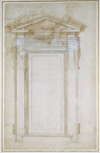 Study of a window with triangular gable, c.1546 by Michelangelo Buonarroti